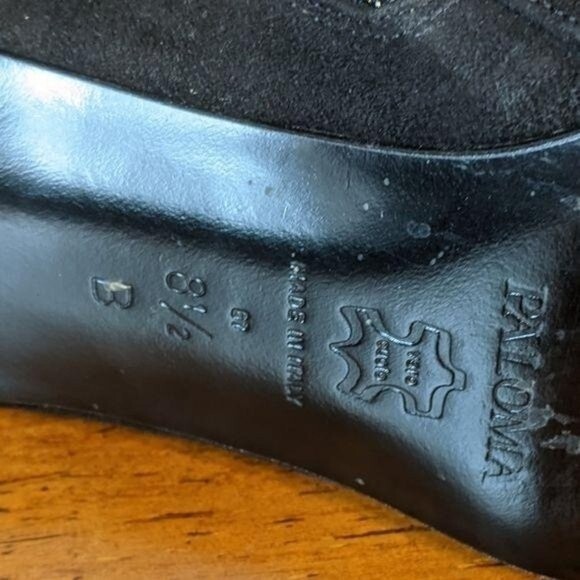 Paloma booties black suede suede leather stiletto heel 8.5 EUC - Picture 7 of 8